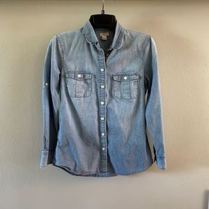 J. Crew Denim Button Up Petite XS